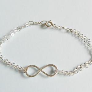 Sterling Silver Infinity Bracelet With Double..