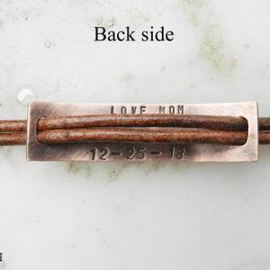 Personalized Oxidized Copper Tag Leather..