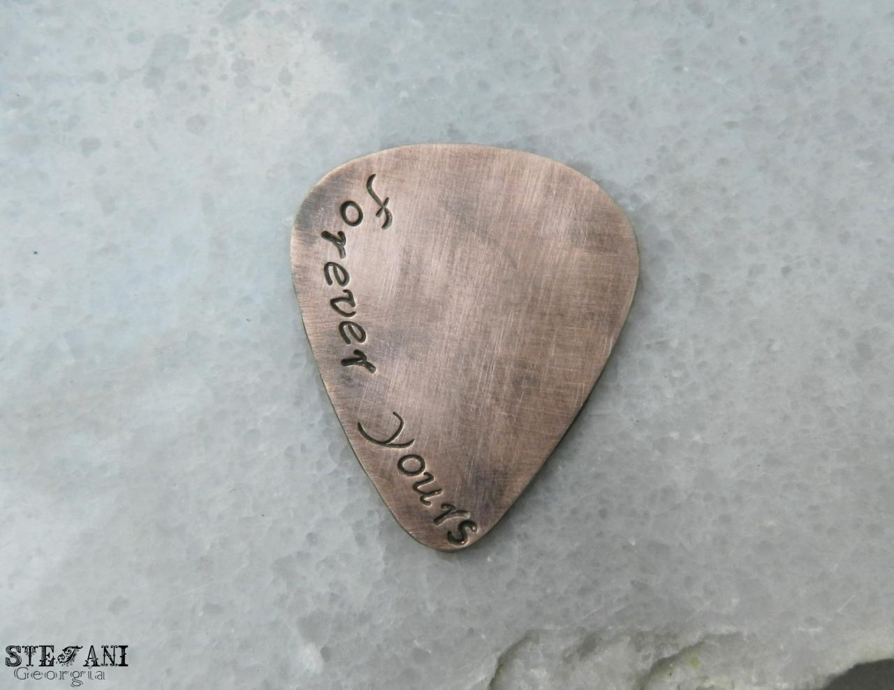 Personalized Oxidized Copper Guitar Pick. Name. Date. Initials Personalized Hand Stamped Guitar Pick. Music Lovers. Mens Gift